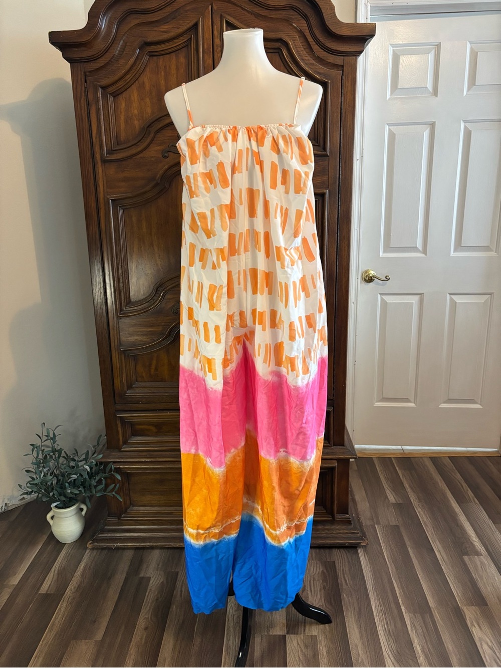 Hers & Mine colorful, sleeveless wide-leg parachute jumpsuit